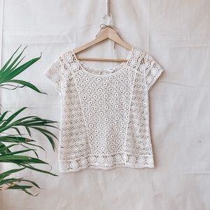 Garage cream lace shirt, size medium.